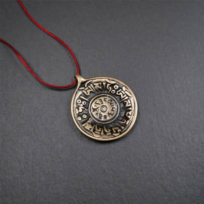 Chenrezig Om Melong Amulet 1.58" - Tibetan Buddhist amulet, view 8