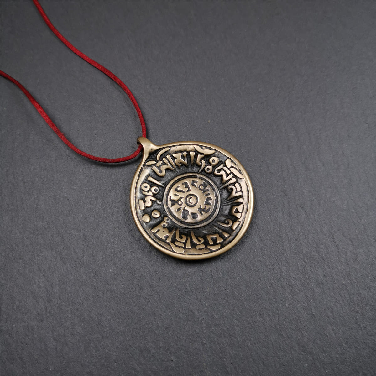 Chenrezig Om Melong Amulet 1.58" - Tibetan Buddhist amulet, view 8