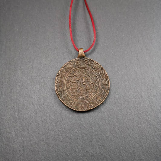 Old Longevity Melong 1.57" - Tibetan Buddhist art, front view