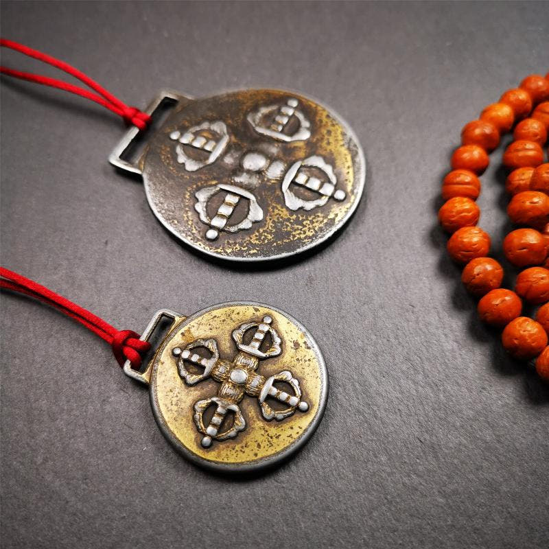 Couple Set of Melong 2.0" / 1.3" - Tibetan Buddhist art, detailed view