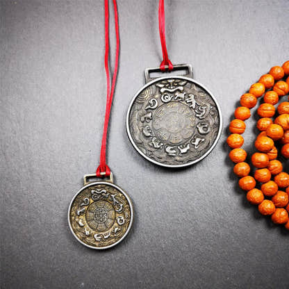 Couple Set of Melong 2.0" / 1.3" - Tibetan Buddhist art, front view