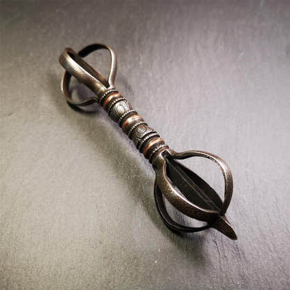 Five-pronged Vajra 4.3" - 5.9" - Tibetan Buddhist vajra, view 8