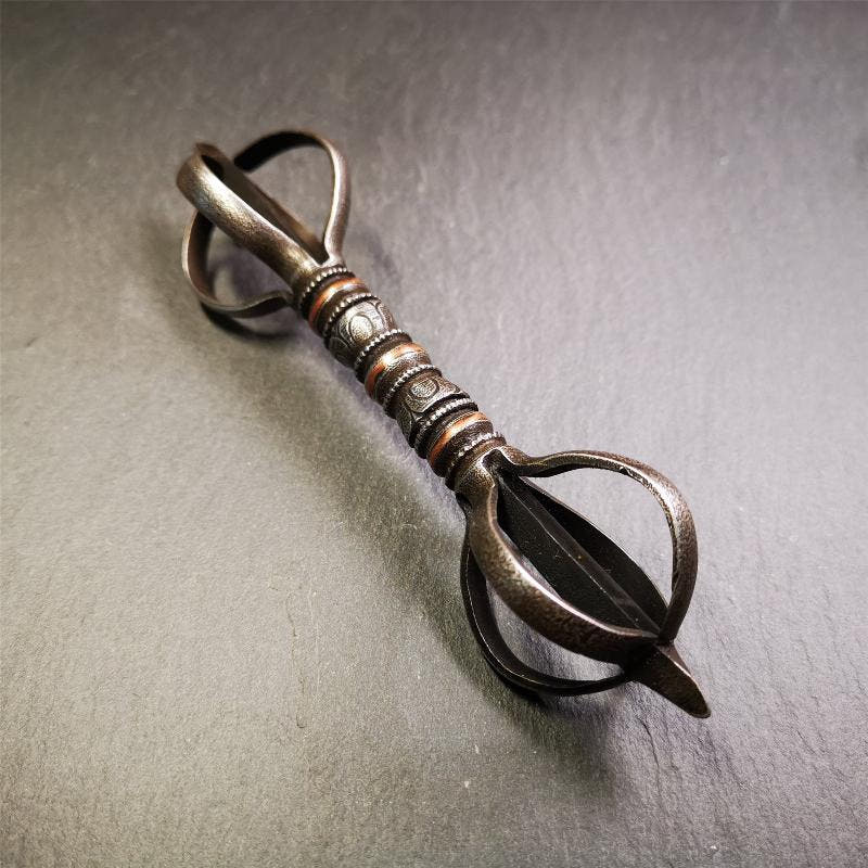 Five-pronged Vajra 4.3" - 5.9" - Tibetan Buddhist vajra, view 8