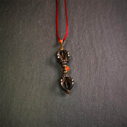 Five-pronged Vajra Necklace 2.0" - Tibetan Buddhist bead necklace, view 7