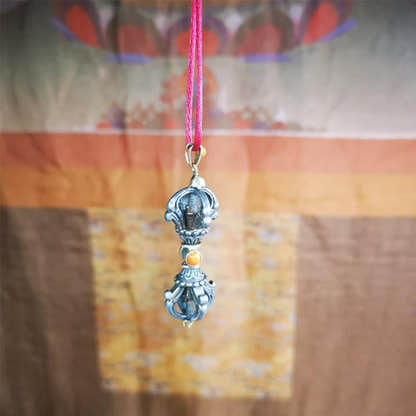 Five-pronged Vajra Necklace 2.0" - Tibetan Buddhist bead necklace, view 9