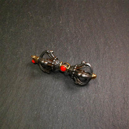 Five-pronged Vajra Necklace 2.0" - Tibetan Buddhist bead necklace, view 10