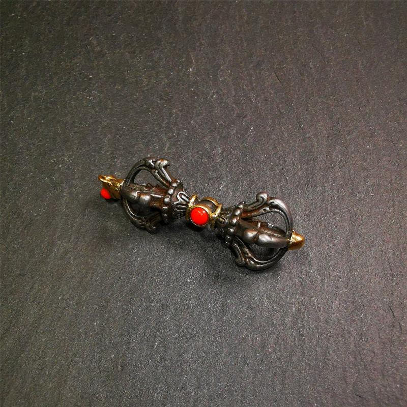 Five-pronged Vajra Necklace 2.0" - Tibetan Buddhist bead necklace, view 10