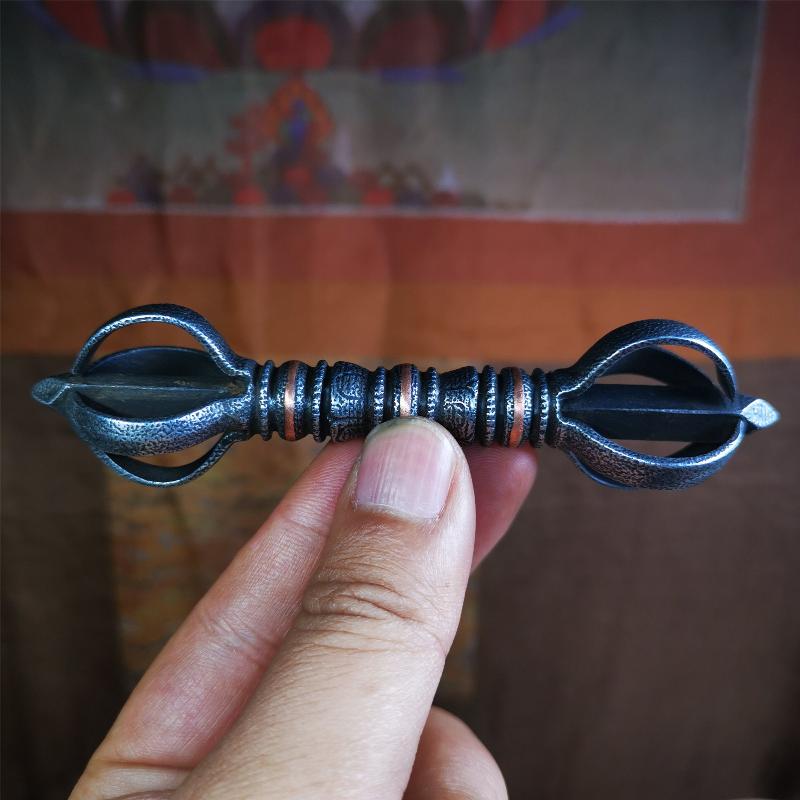 Five-pronged Vajra 4.3" - 5.9" - Tibetan Buddhist vajra, view 16