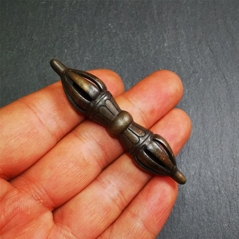 Nine-pronged Vajra 2.56" - Tibetan Buddhist vajra, view 7