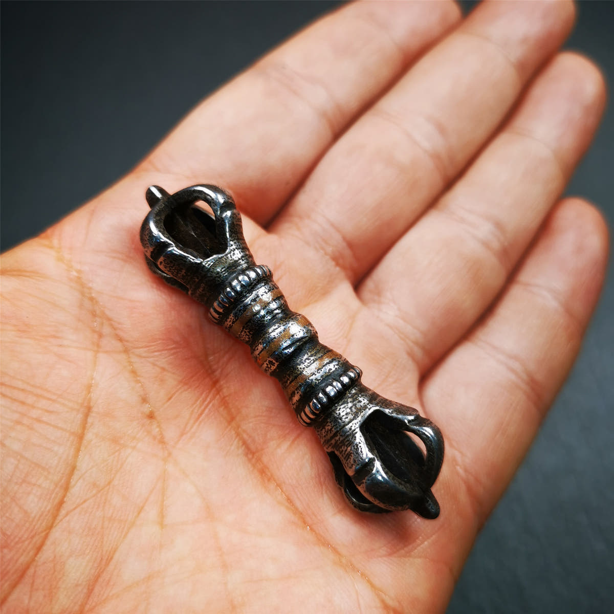 Five-Pronged Vajra 2.36" - Tibetan Buddhist vajra, view 7