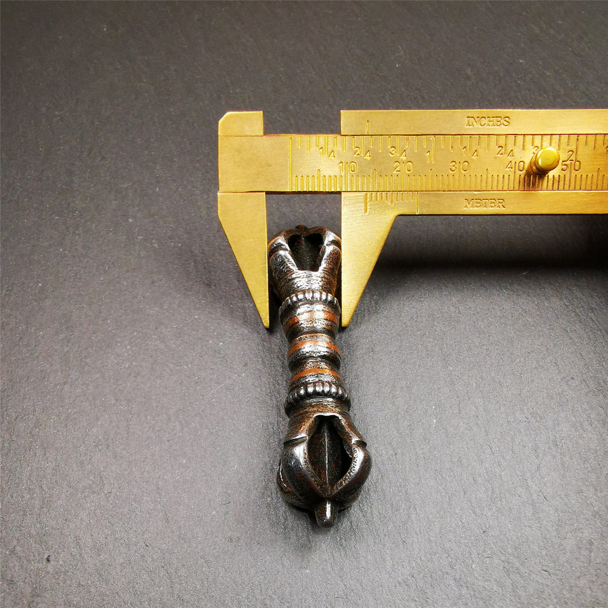Five-Pronged Vajra 2.36" - Tibetan Buddhist vajra, view 9