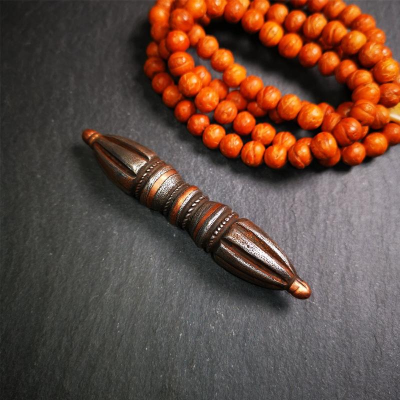 Seven-pronged Vajra 3.5" - Tibetan Buddhist vajra, front view