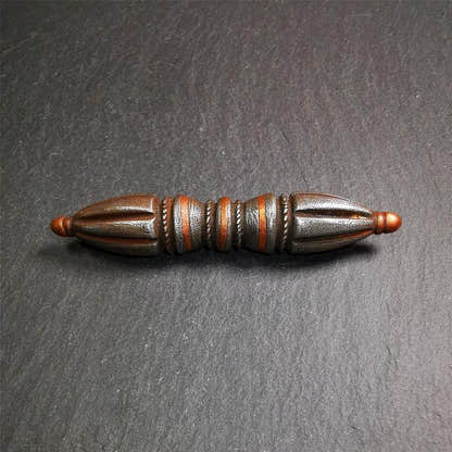 Seven-pronged Vajra 3.5" - Tibetan Buddhist vajra, close-up detail