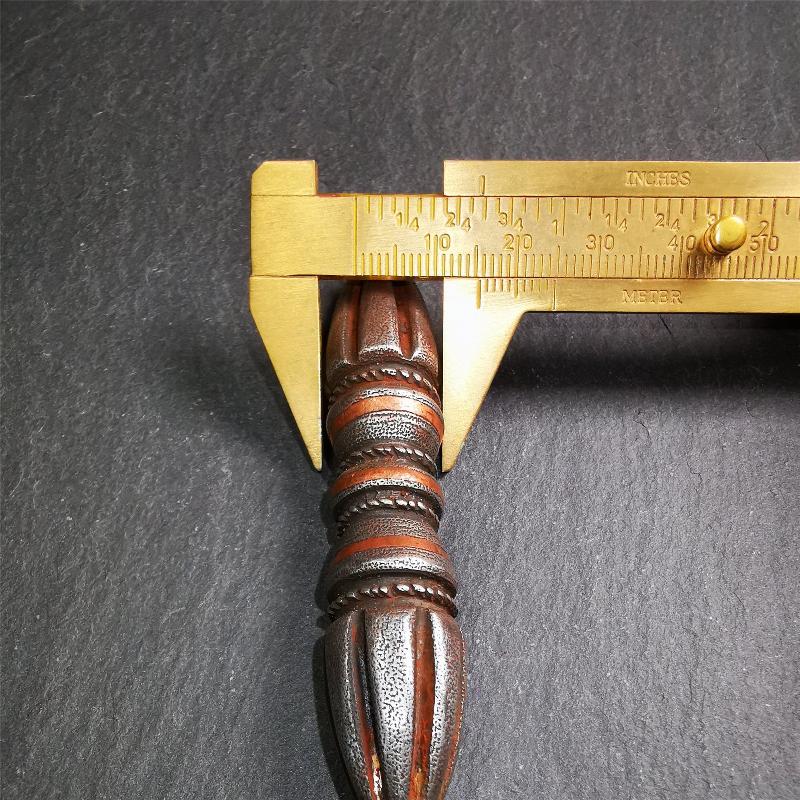 Seven-pronged Vajra 3.5" - Tibetan Buddhist vajra, size reference