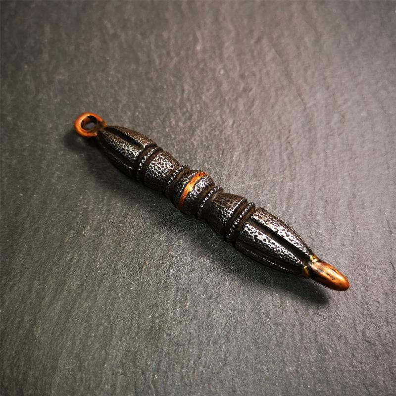 Nine-pronged Vajra Pendant 3.5" - Tibetan Buddhist vajra, view 10