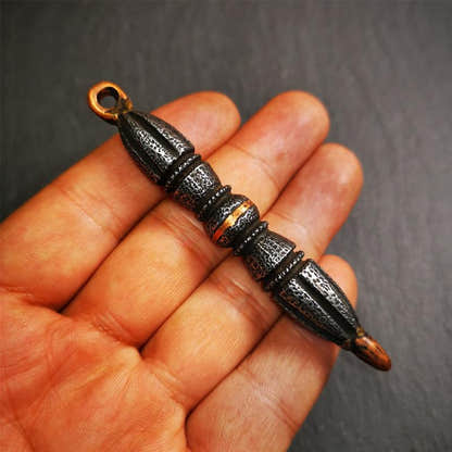 Nine-pronged Vajra Pendant 3.5" - Tibetan Buddhist vajra, view 11
