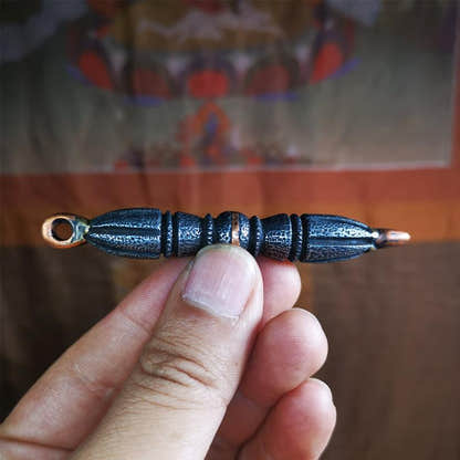 Nine-pronged Vajra Pendant 3.5" - Tibetan Buddhist vajra, view 12