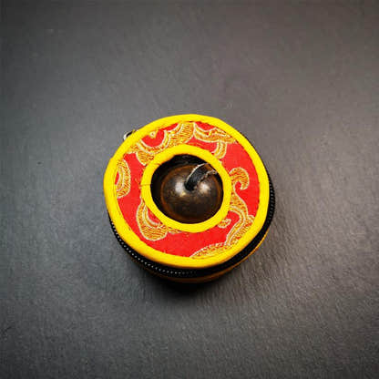 Special Brass Tingsha Set - 2.6" - Tibetan Buddhist art, close-up detail