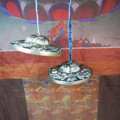 Brass Tingsha Set - Dragon - 2.6" - Tibetan Buddhist art, view 8