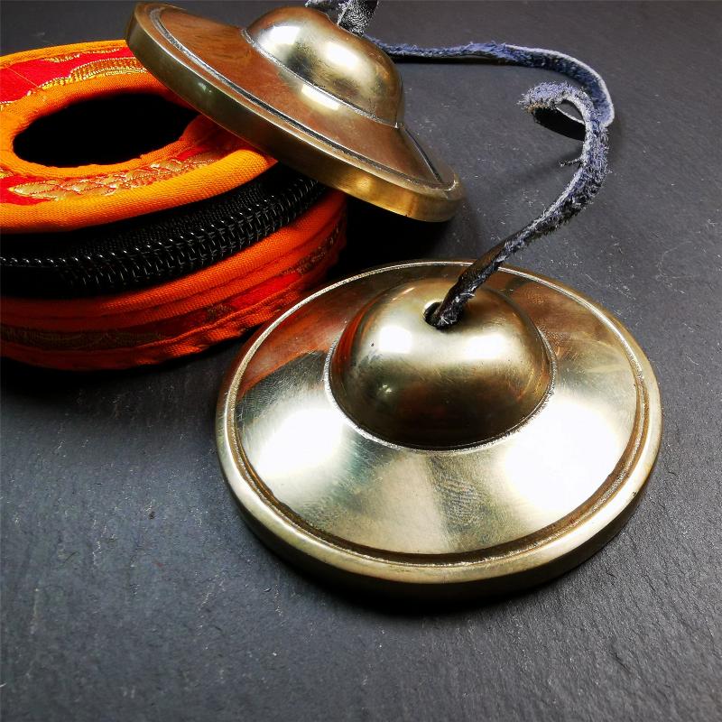 Bronze Tingsha Set - Plain - 2.75" - Tibetan Buddhist art, view 7
