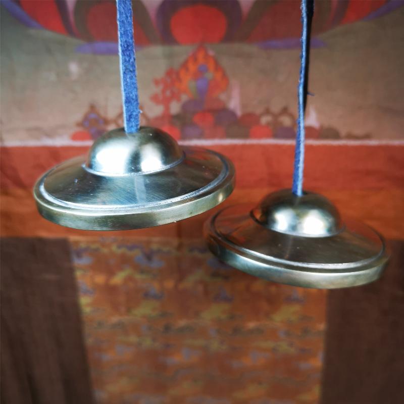 Bronze Tingsha Set - Plain - 2.75" - Tibetan Buddhist art, view 9