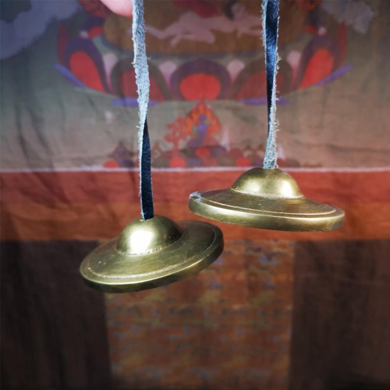 Brass Tingsha Set - 2.6" - Tibetan Buddhist art, view 7
