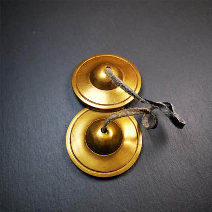 Brass Tingsha Set - 2.6" - Tibetan Buddhist art, view 8