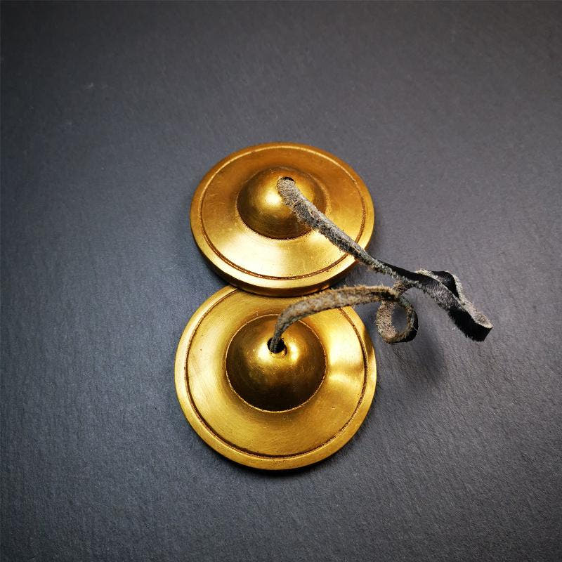 Brass Tingsha Set - 2.6" - Tibetan Buddhist art, view 8