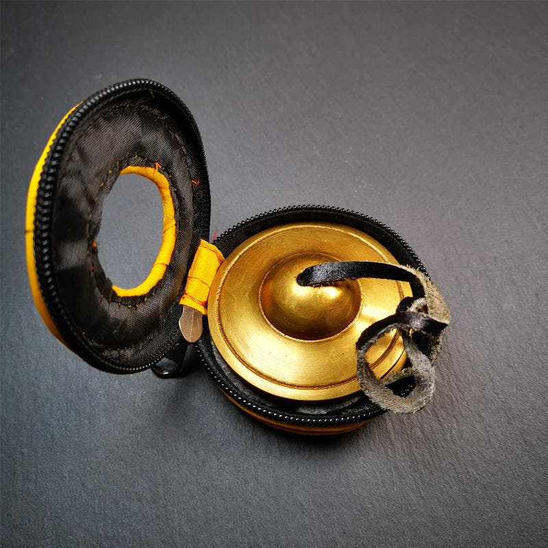 Brass Tingsha Set - 2.6" - Tibetan Buddhist art, view 9