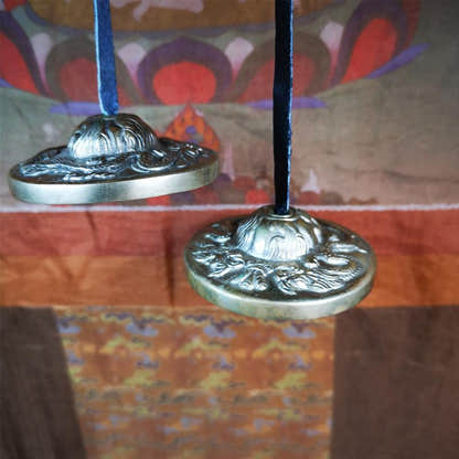 Bronze Tingsha Set - Dragon - 2.7" - Tibetan Buddhist art, view 9