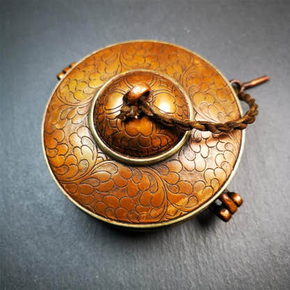 Tingsha Case - 3.35" -4.13" - Mandala Pattern - Tibetan Buddhist art, front view