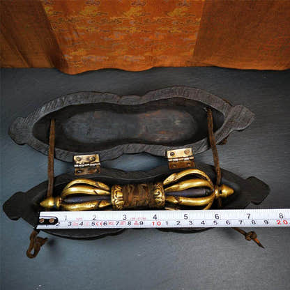 9 Pronged Vintage Vajra Dorje - Tibetan Buddhist vajra, size reference