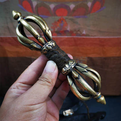 9 Pronged Vintage Vajra Dorje - Tibetan Buddhist vajra, view 8