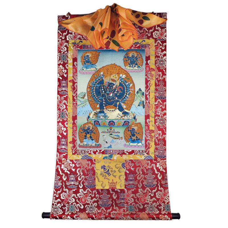 Yamantaka / Guhyasamaja Thangka Karma Kagyu - Tibetan thangka painting, detailed view