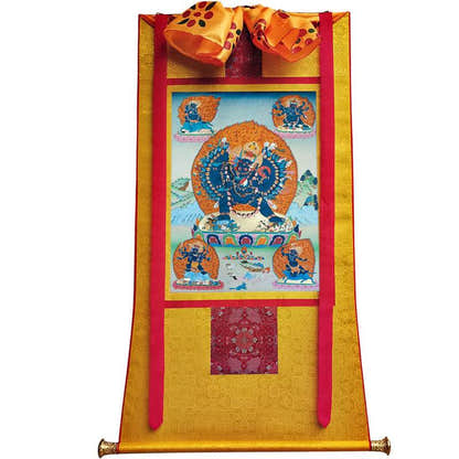 Yamantaka / Guhyasamaja Thangka Karma Kagyu - Tibetan thangka painting, view 6