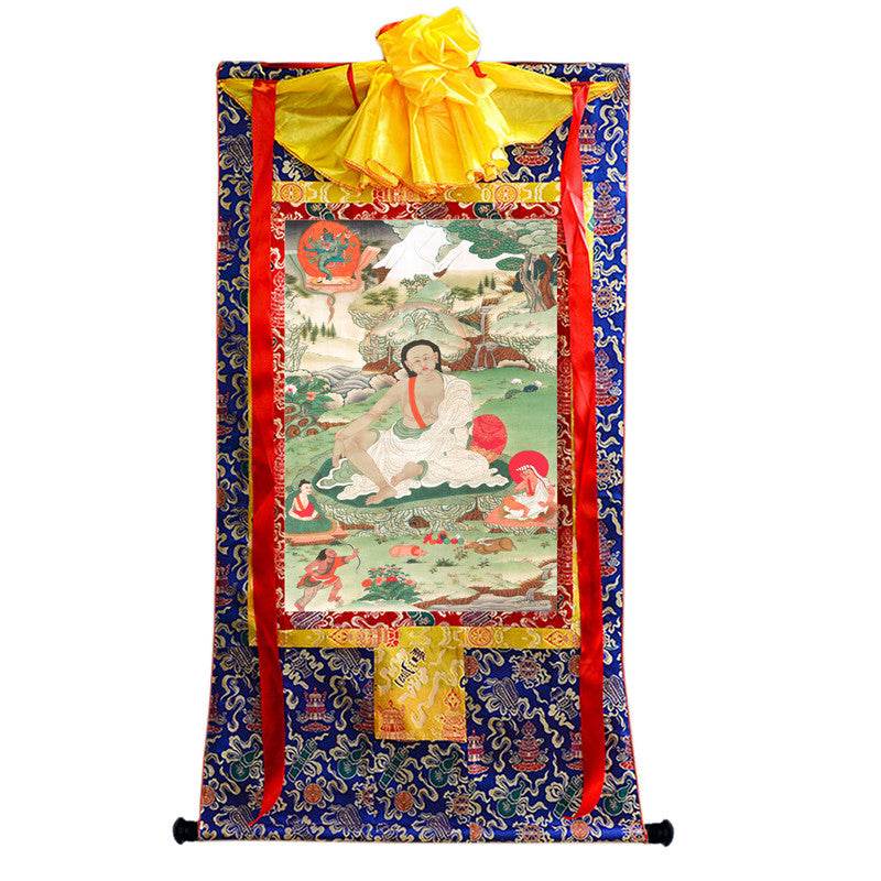 Jetsun Milarepa - Tibetan thangka painting, view 4