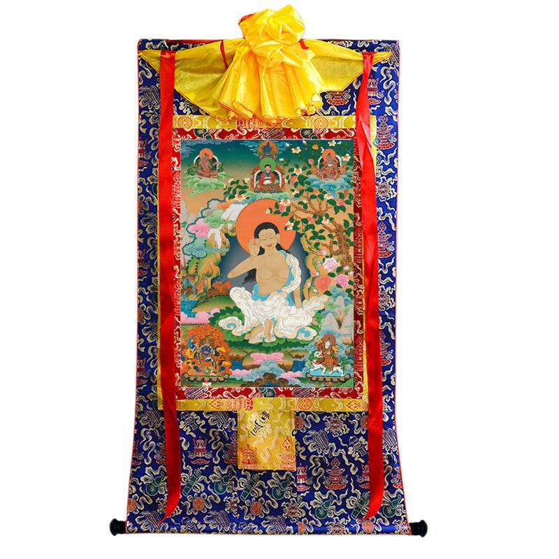 Jetsun Milarepa - Tibetan thangka painting, view 4
