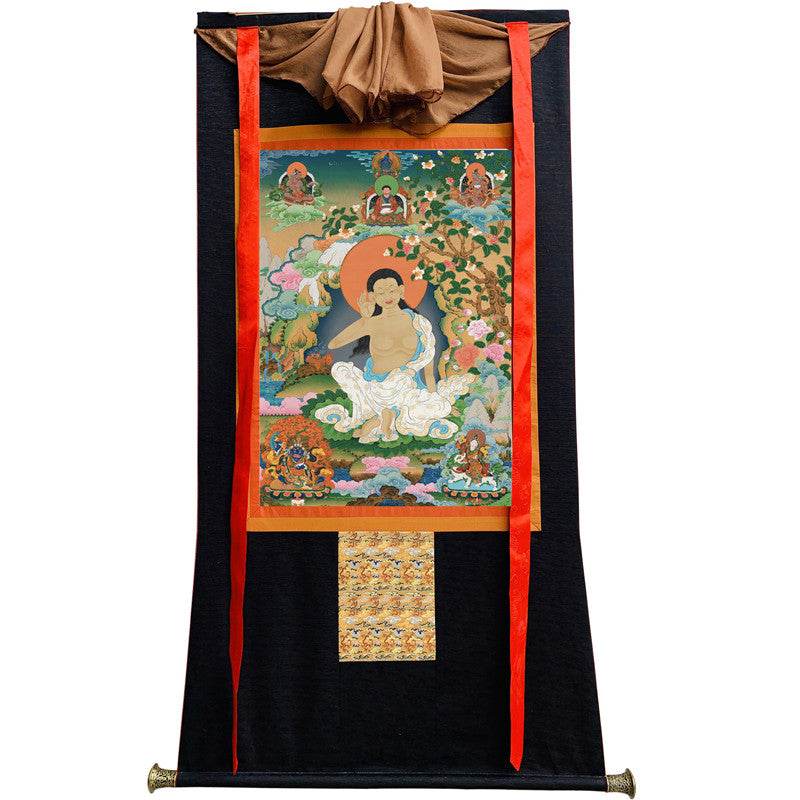 Jetsun Milarepa - Tibetan thangka painting, view 8
