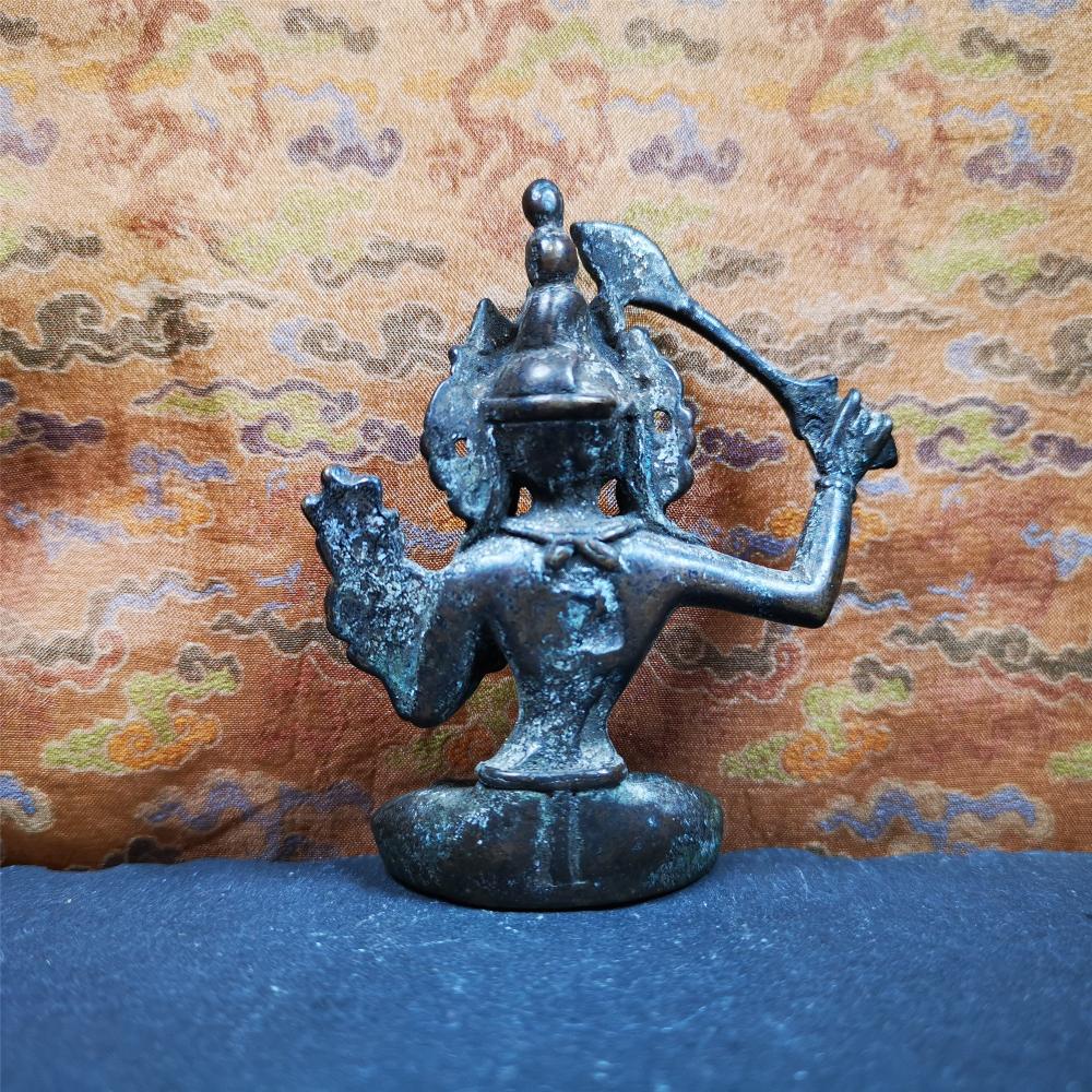 Manjusri 2.87" - Tibetan Buddhist statue, detailed view
