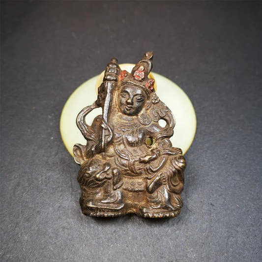 Vaisravana 3.0" - Tibetan Buddhist statue, front view