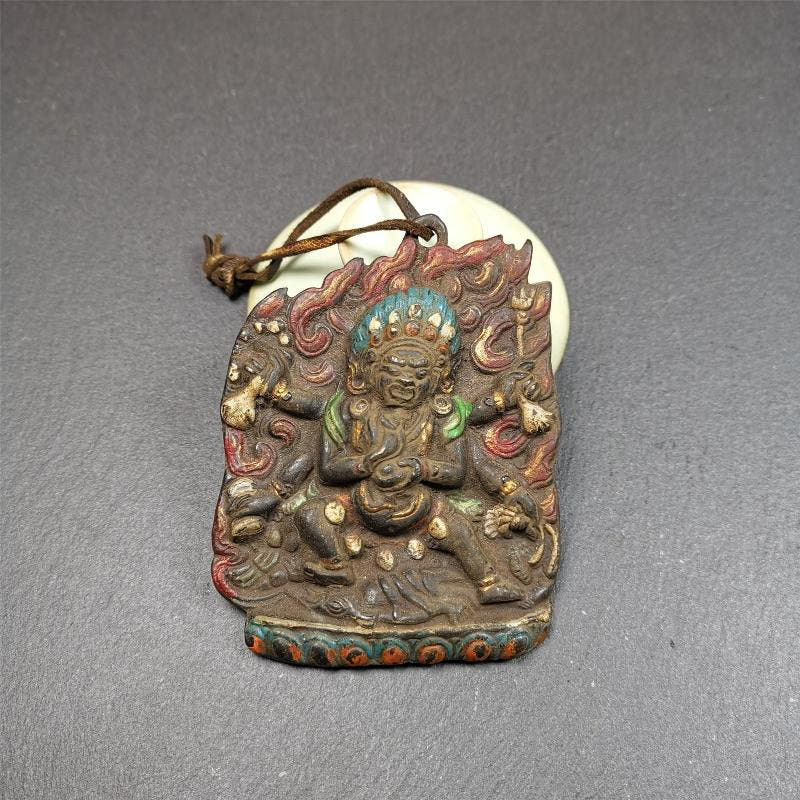 Mahakala Buddha Statue 3.55" - Tibetan Buddhist statue, front view