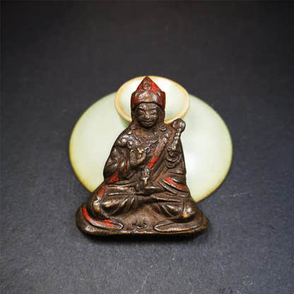 Guru Rinpoche 2.36" - Tibetan Buddhist art, close-up detail