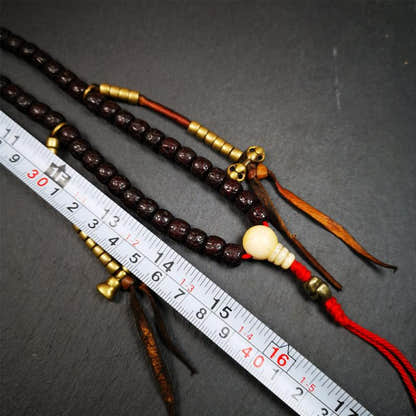 Old Lotus Seed Mala,0.32" - Tibetan Buddhist mala beads, view 6