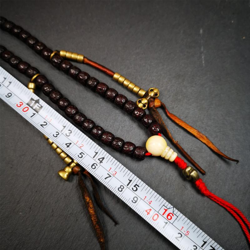 Old Lotus Seed Mala,0.32" - Tibetan Buddhist mala beads, view 6