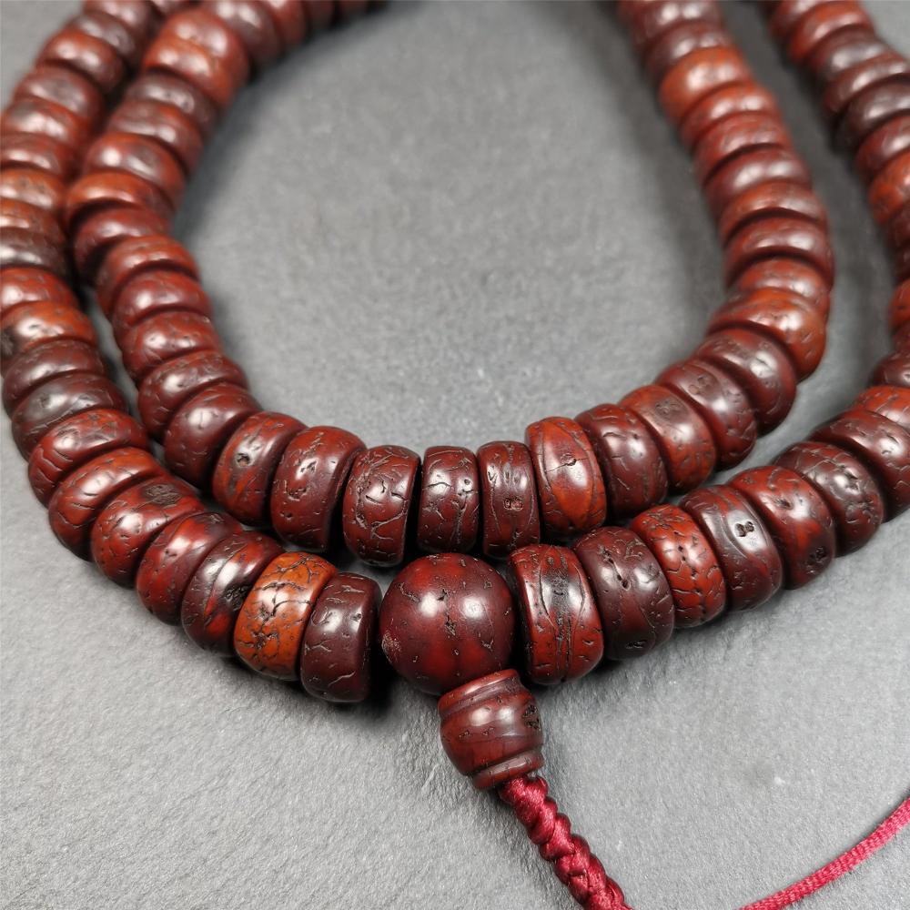 Old Bodhi Seed Mala 0.5" - Tibetan Buddhist mala beads, view 8