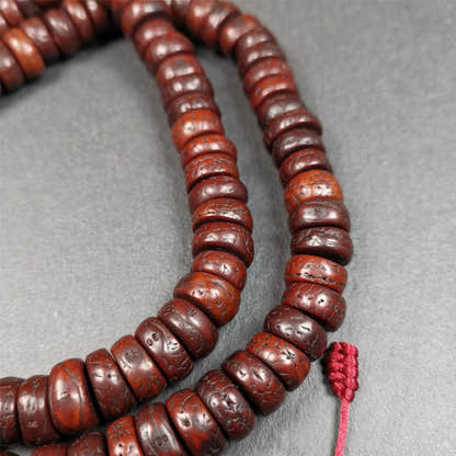 Old Bodhi Seed Mala 0.5" - Tibetan Buddhist mala beads, view 9