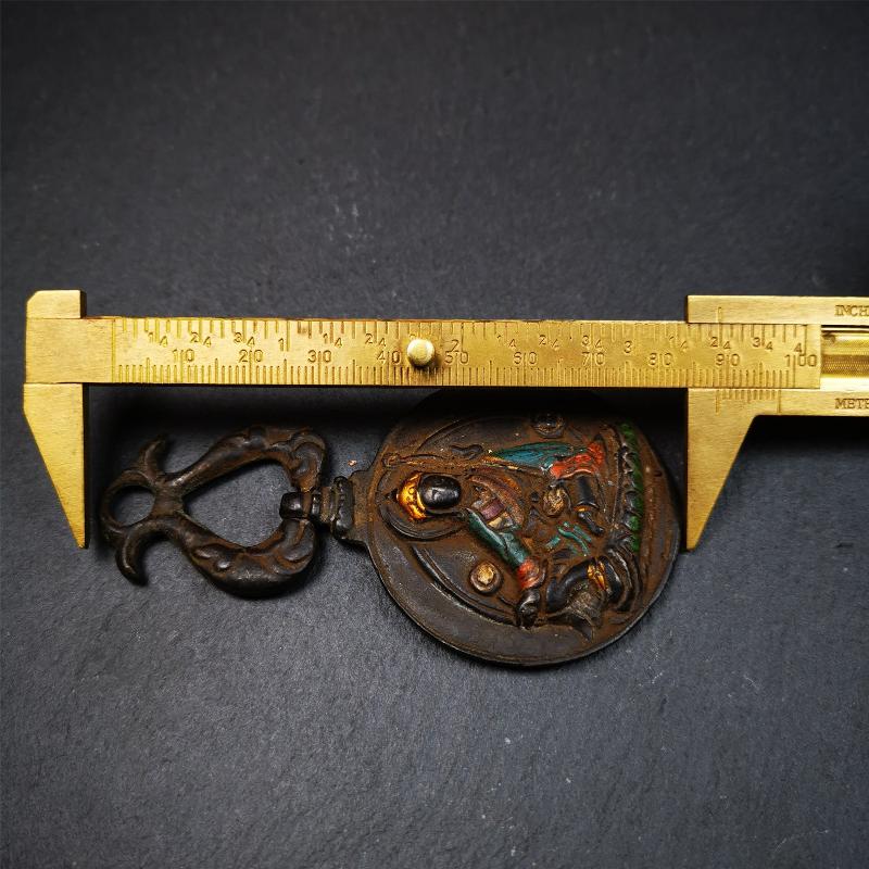 Guru Rinpoche Melong 1.89" - Tibetan Buddhist art, size reference