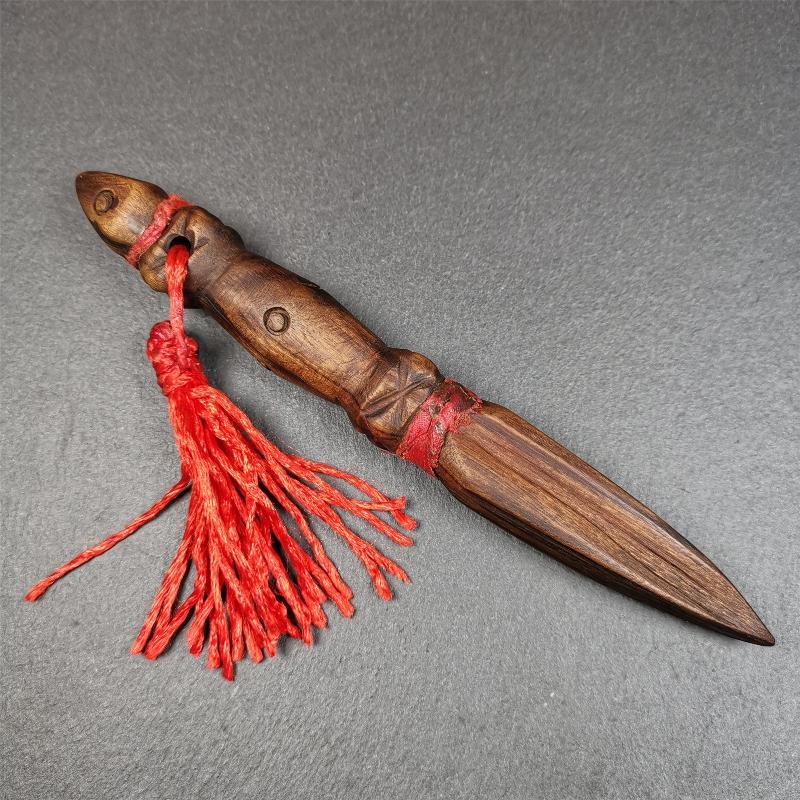 Wooden Phurba - 6.7" - Tibetan Buddhist art, view 9