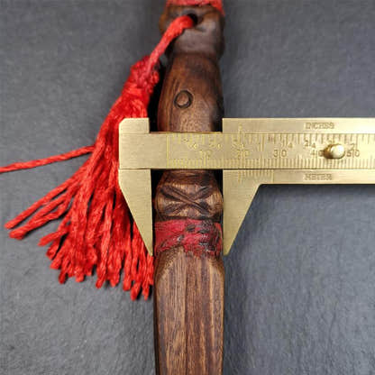 Wooden Phurba - 6.7" - Tibetan Buddhist art, size reference