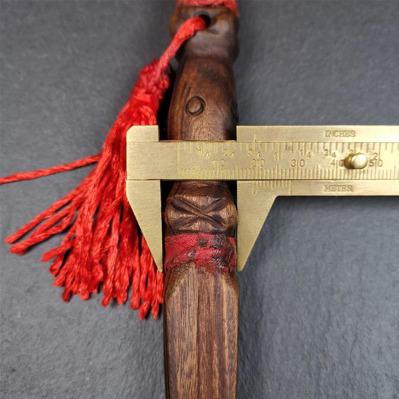 Wooden Phurba - 6.7" - Tibetan Buddhist art, size reference